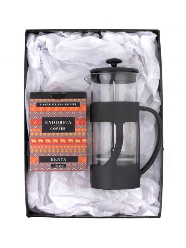 500 Ml French Press ve 100 gr Kenya Kahve