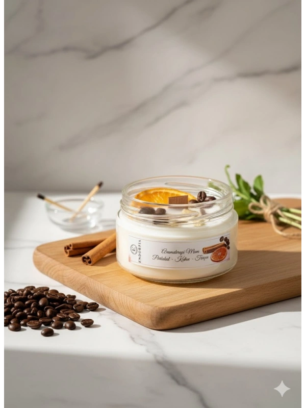 Aromaterapi Mum Portakal - Kahve - Tarçın