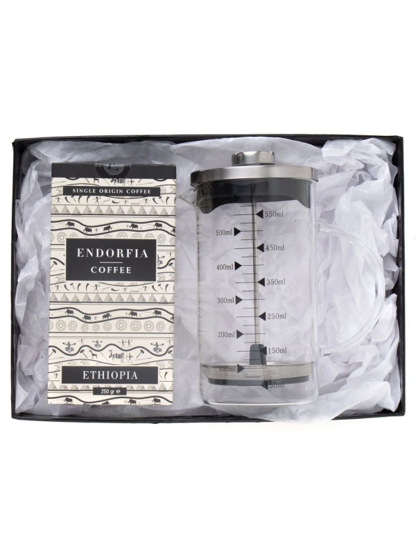 Borosilikat 600 Ml French Press ve 100 gr Etiyopya Kahve