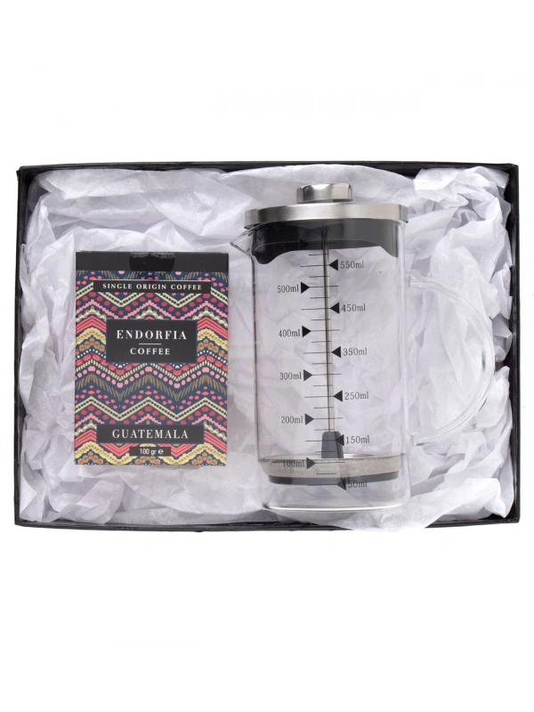 Borosilikat 600 Ml French Press ve 100 gr Guatemala Kahve