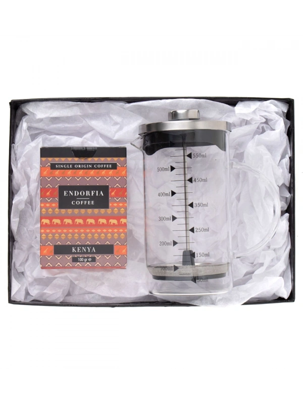 Borosilikat 600 Ml French Press ve 100 gr Kenya Kahve