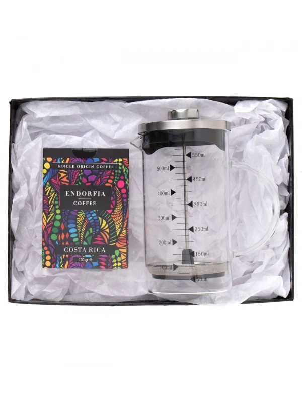 Borosilikat 600 Ml French Press ve 100 gr Kostarika Kahve