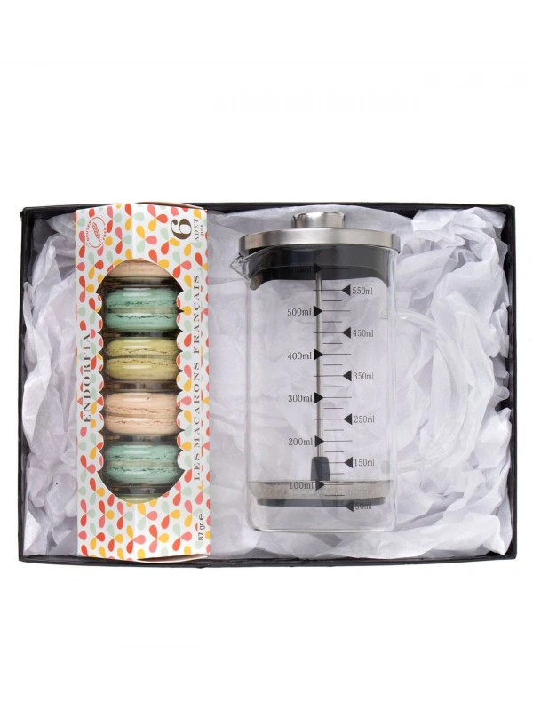 Borosilikat 600 Ml French Press ve B1 Makaron