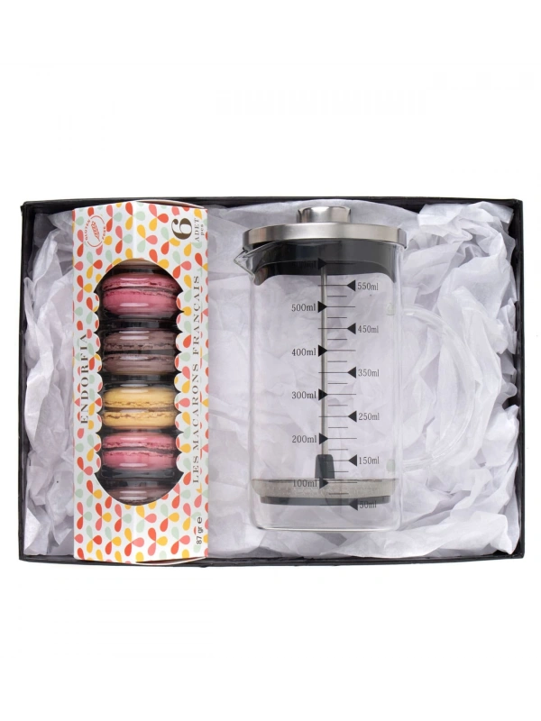 Borosilikat 600 Ml French Press ve B2 Makaron
