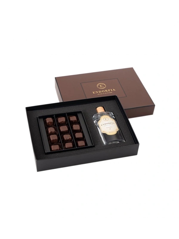 Double Premium Bitter Çikolata Kaplı Fıstıklı Lokum & Kolonya - Kahverengi