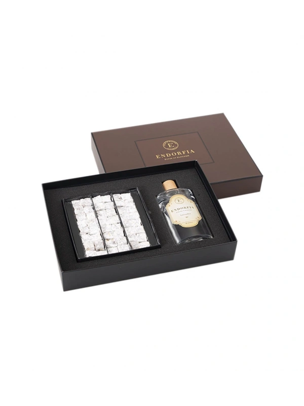 Double Premium Duble Fıstıklı Çifte Kavrulmuş Lokum & Kolonya - Kahverengi