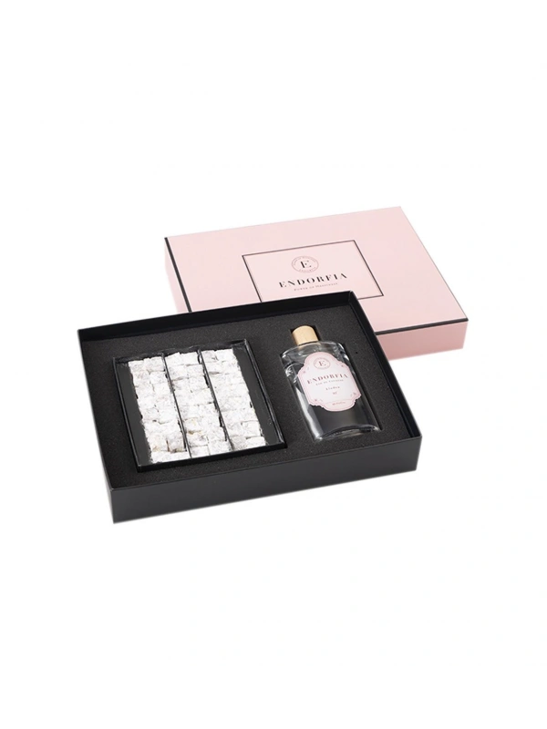 Double Premium Duble Fıstıklı Çifte Kavrulmuş Lokum & Kolonya - Pembe