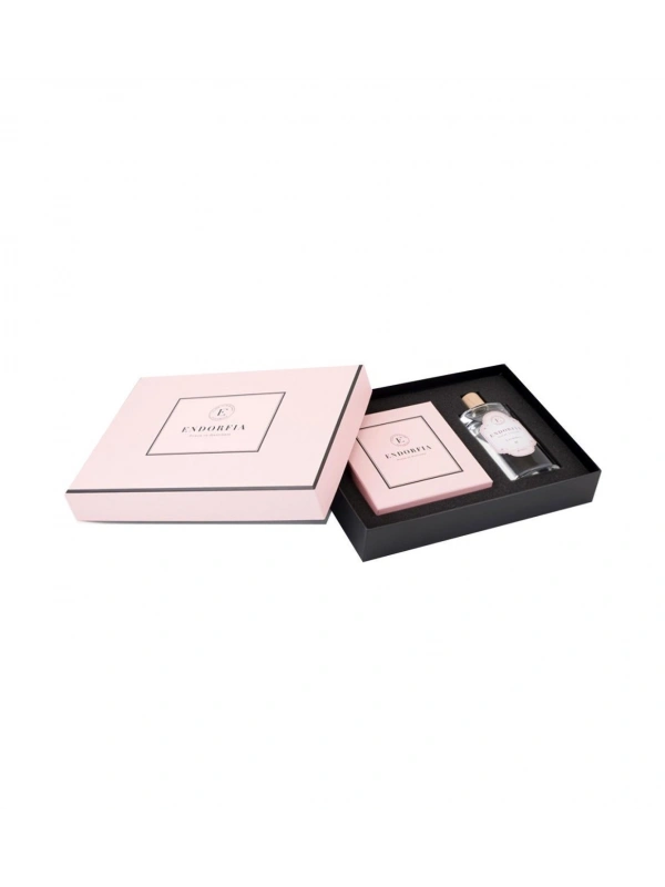 Double Premium Fıstıklı Kalp Çikolata & Kolonya Kırmızı-Pembe