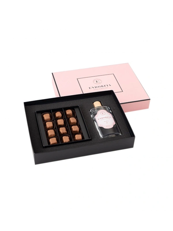 Double Premium Sütlü Çikolata Kaplı Fıstıklı Lokum & Kolonya - Pembe