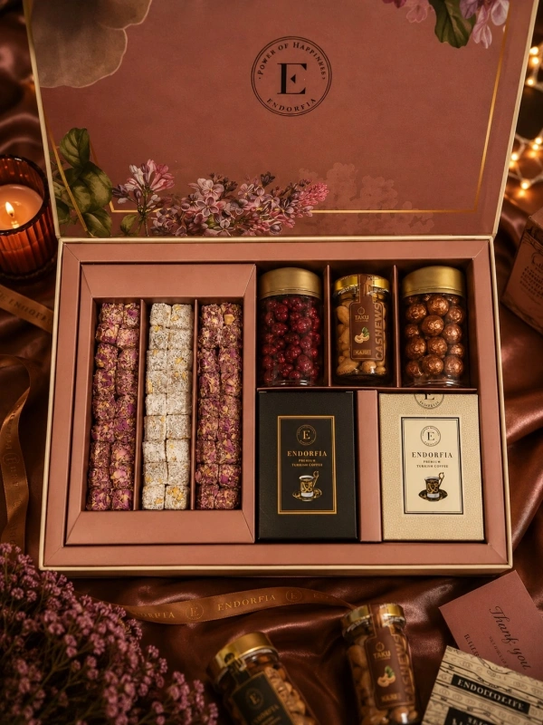 Endorfia Premium Türk Kahvesi ve Lokum Hediye Kutusu