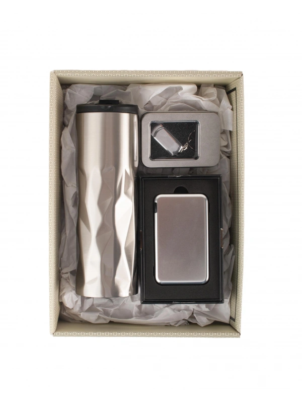 Kişiye Özel Bakla Desenli Çelik Termos-Usb Bellek 16 gb-Powerbank 5000mAh