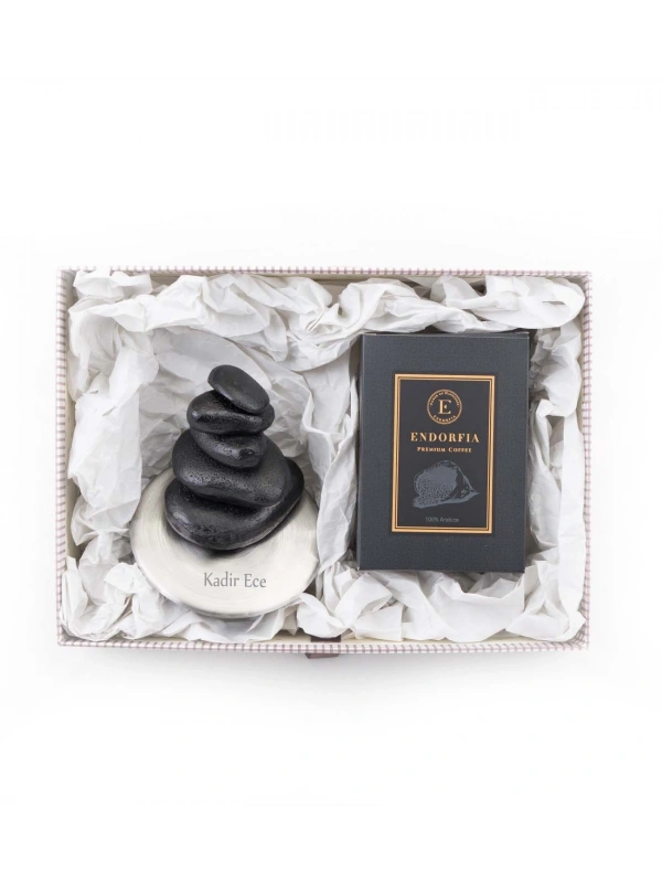 Kişiye Özel Premium Kahve - Mıknatıslı Taş Şeklinde Kağıt Tutacağı