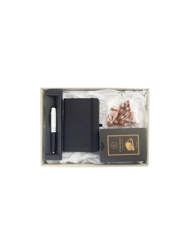Kişiye Özel Termoderi  Defter-Doktor Kalemi Filtre Kahve Siyah-Kahve Draje
