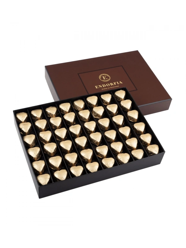 Single Maxi Fıstıklı Kalp Çikolata Gold-Kahverengi