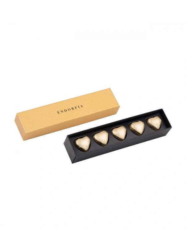Single Slim Fıstıklı Kalp Çikolata Gold-Gold