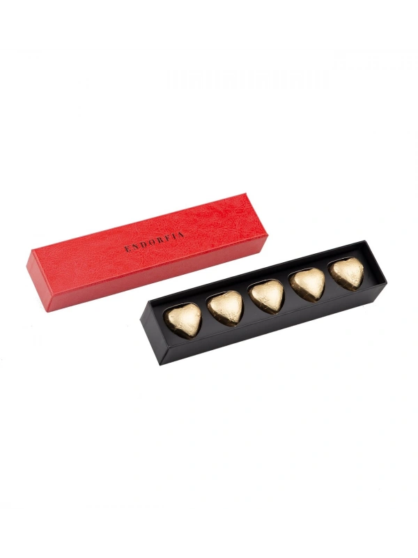 Single Slim Fıstıklı Kalp Çikolata Red-Gold