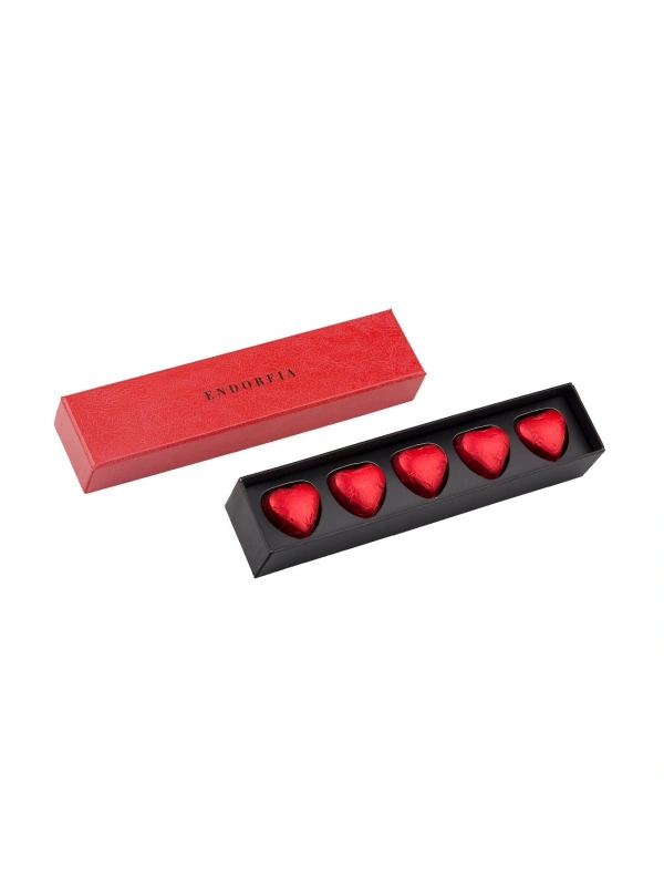 Single Slim Fıstıklı Kalp Çikolata Red-Kırmızı