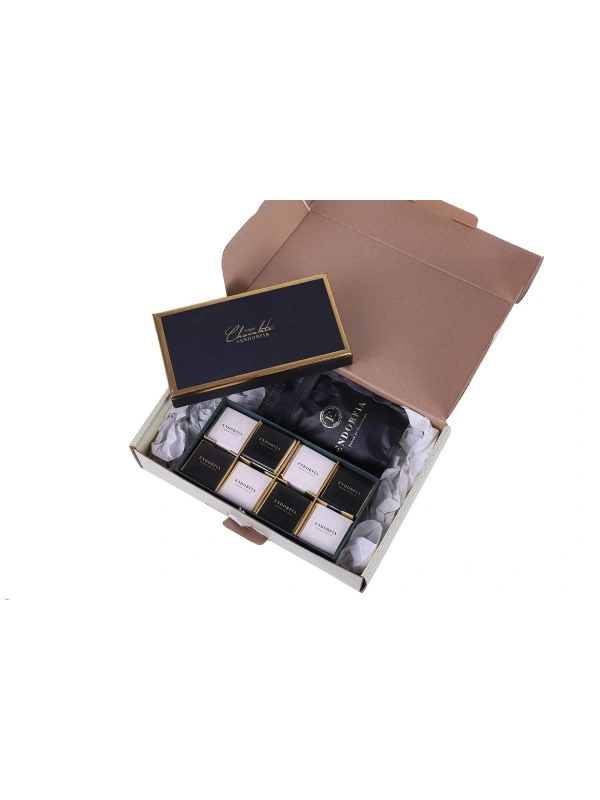 Sütlü&Bitter Madlen Mix.Çikolata-Premium 20 gr Türk Kahvesi Yılbaşı Kutusu