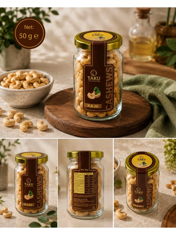 TAKU  Kavrulmuş Kaju 50 gr Cam Kavanoz