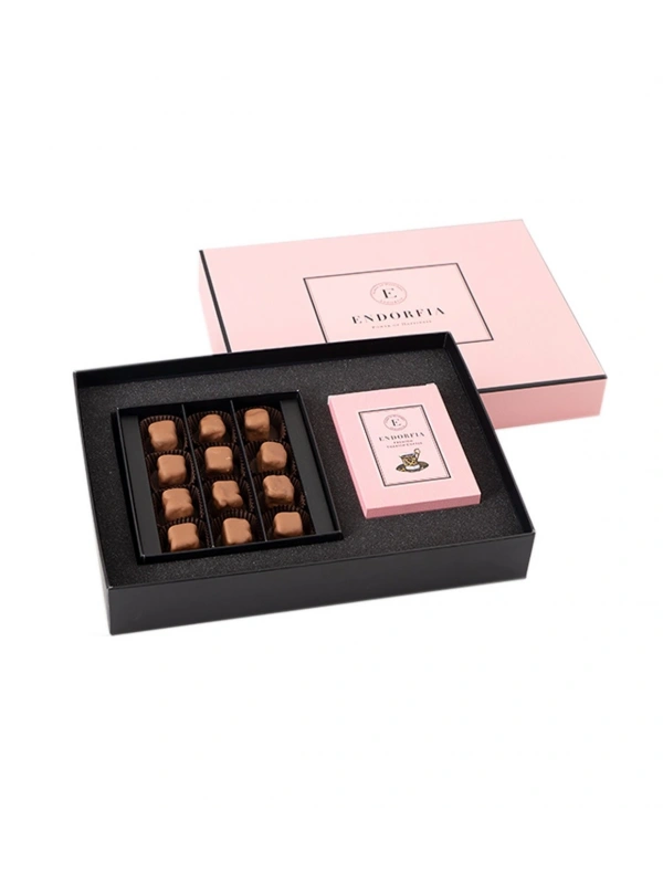 Twin Premium Sütlü Çikolata Kaplı Fıstıklı Lokum & Kahve - Pembe