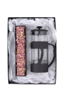 500 Ml French Press ve Single slim Gül Yapraklı Lokum Siyah