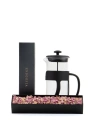 500 Ml French Press ve Single slim Gül Yapraklı Lokum Siyah
