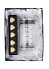 Borosilikat 600 Ml French Press ve  Single Slim Fıstıklı Kalp Çikolata Gold