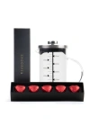 Borosilikat 600 Ml French Press ve  Single Slim Fıstıklı Kalp Çikolata Siyah