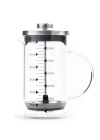 Borosilikat 600 Ml French Press ve  Single Slim Fıstıklı Kalp Çikolata Siyah