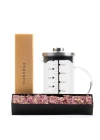Borosilikat 600 Ml French press ve Single Slim Gül Yapraklı Lokum Gold