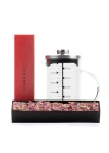 Borosilikat 600 Ml French Press ve Single slim Gül Yapraklı Lokum Kırmızı