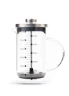 Borosilikat 600 Ml French Press ve Single slim Gül Yapraklı Lokum Kırmızı