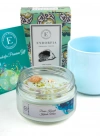 Deniz Konsept Kokulu Mum - Seramik Kupa Mavi - Lale Desenli Filtre Kahve 100 Gr