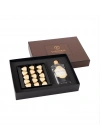 Double Premium Fıstıklı Kalp Çikolata & Kolonya Gold-Kahverengi
