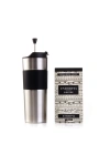Kişiye Özel Hediyelik French Press Termos Gümüş & Etiyopya Sidamo Gr.4 Kahve Seti