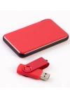 Kişiye Özel Powerbank Kırmızı - 32 GB USB Bellek Kırmızı Premium Kahve - Hoşgeldin Hediyesi