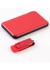 Kişiye Özel Powerbank Kırmızı - 32 GB USB Bellek Kırmızı Premium Kahve - Hoşgeldin Hediyesi