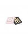 Single Modern Fıstıklı Kalp Çikolata Gold-Pembe