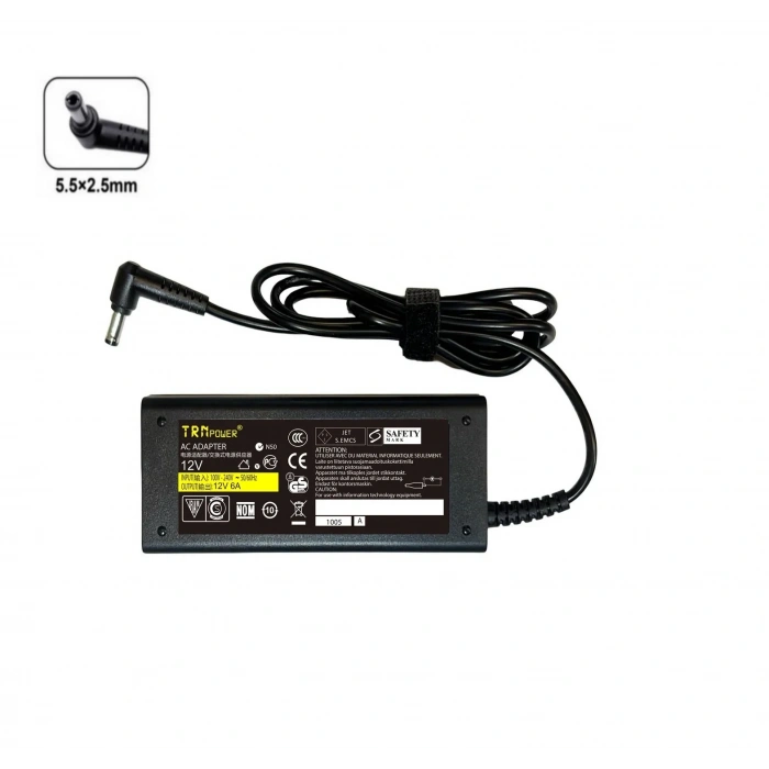 12V 6A 5.5x2.5mm Uçlu Adaptör
