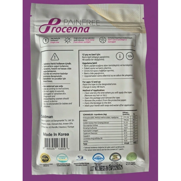 Procenna ağrı azaltıcı bant - ekonomik set (3 paket)