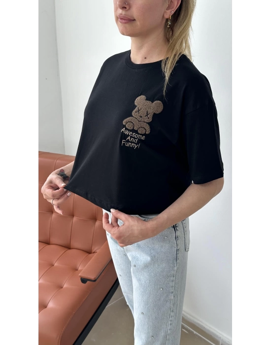 Ayıcık İşlemeli T-Shirt