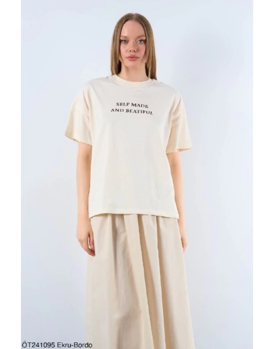 Beatiful Yazılı T-Shirt