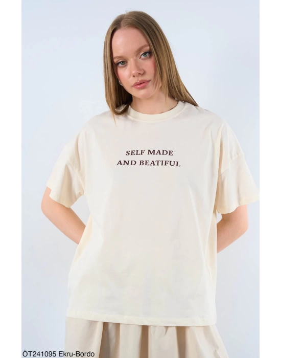 Beatiful Yazılı T-Shirt