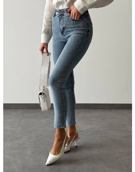 Boydan Taşlı Boyfriend Jean