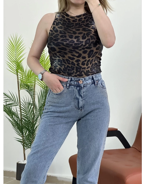 Boydan Taşlı Boyfriend Jean