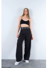 Ekru Beli Lastikli Elena Pantolon