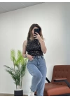 Boydan Taşlı Boyfriend Jean