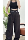 Ekru Beli Lastikli Elena Pantolon