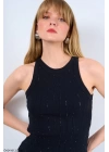 Halter Yaka Taş Baskılı Atlet
