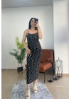 Yırtmaçlı Ön Büzgülü Elbise